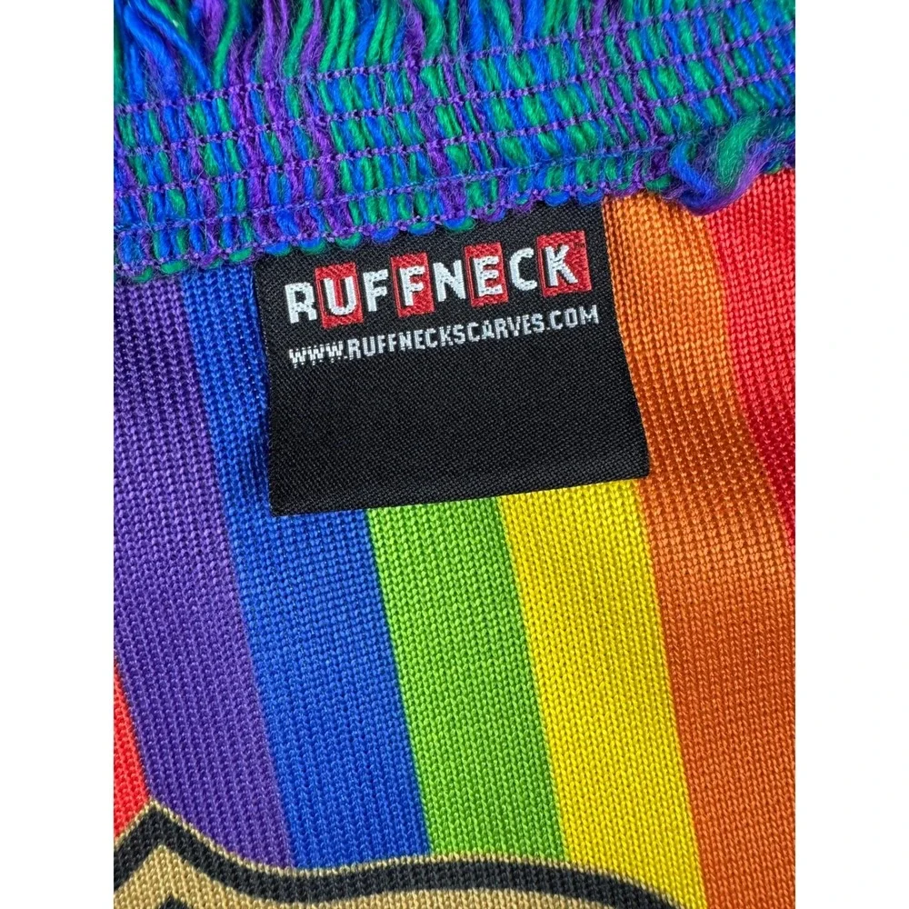 Ruffneck Los Angeles FC LAFC Pride Rainbow Striped MLS Soccer Fan Scarf Fringe